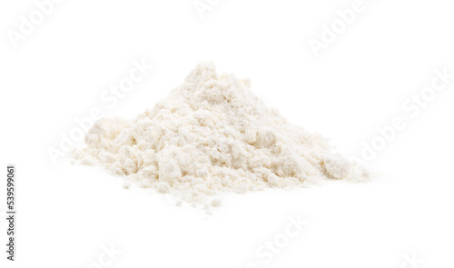 Pile of wheat flour isolated on white