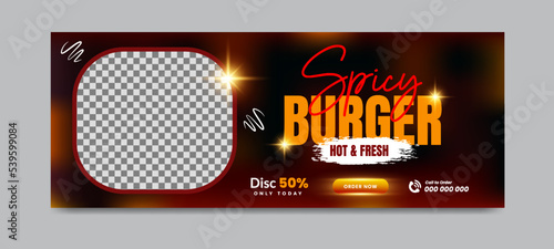 Delicious food menu social media cover timeline template