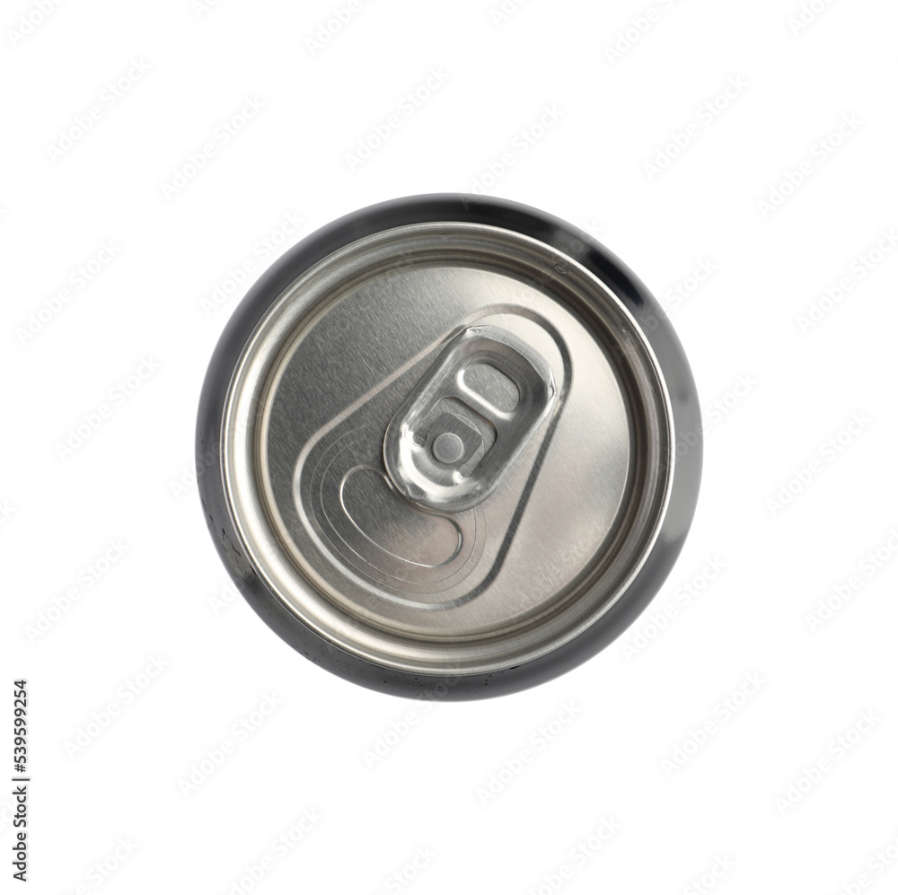Aluminum can isolated on white, top view Aluminum can isolated on white, top view