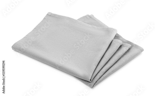 One grey kitchen napkin isolated on white