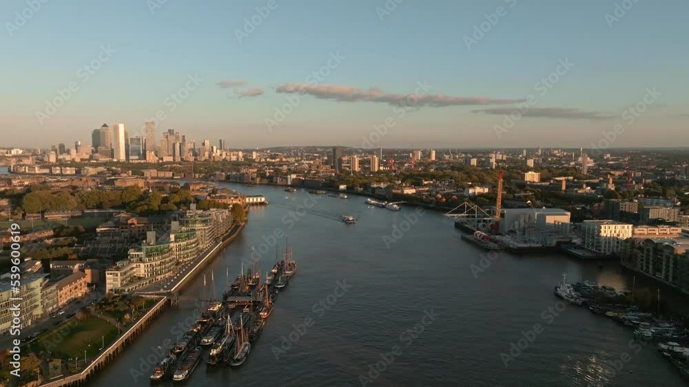 Aerial view for the London's Business District. Iconic skyscraper banking and business complex of Canary Wharf, Docklands in London, United Kingdom. Aerial view for the London's Business District. Iconic skyscraper banking and business complex of Canary Wharf, Docklands in London, United Kingdom.