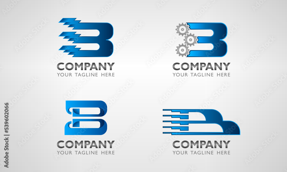 Set of modern creative letter b logo design template Set of modern creative letter b logo design template