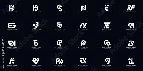 Collection full set abstract combine letter a - z monogram logo design