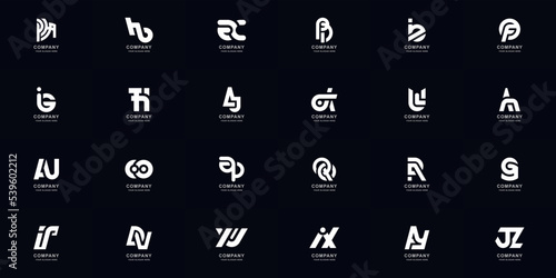 Collection full set abstract combine letter a - z monogram logo design