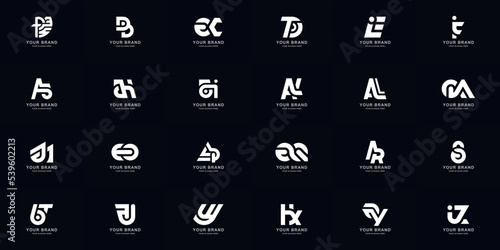 Collection full set abstract combine letter a - z monogram logo design