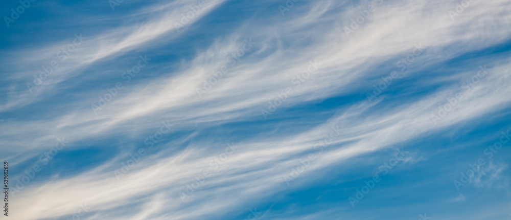 Clouds White Blue Sky Wispy Cirrus Nature Background High Resolution Banner
