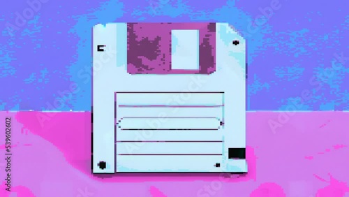 Retro 80s 90s Computer Floppy Disk Motion Pixel Art Animation Gif