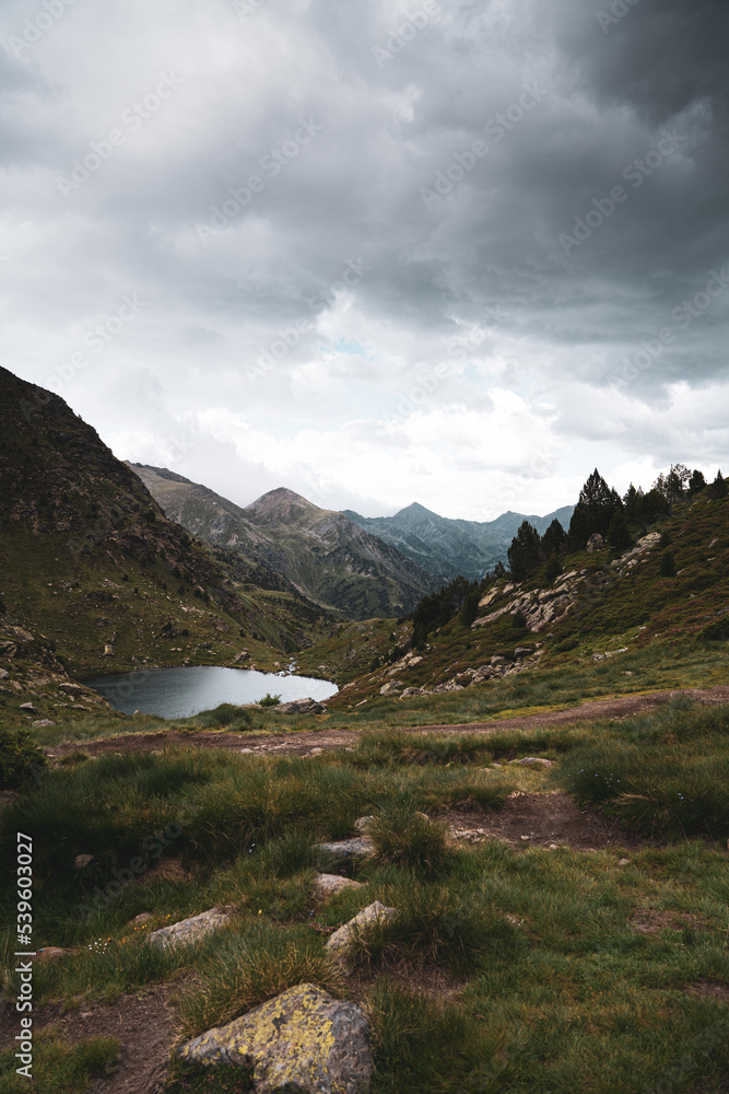 The lake over the mountains