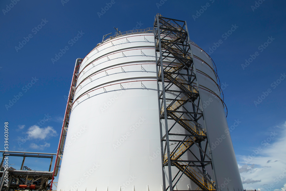 Large oil tank with stairs to walk up. Large oil tank with stairs to walk up.
