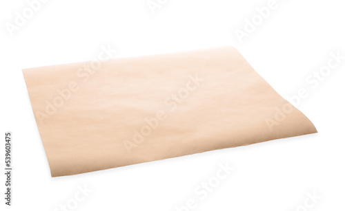 Sheet of baking paper isolated on white photo