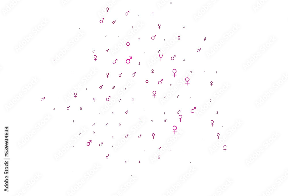 Light pink, blue vector template with man, woman symbols.