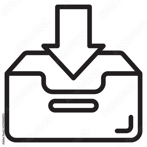 Inbox outline style icon