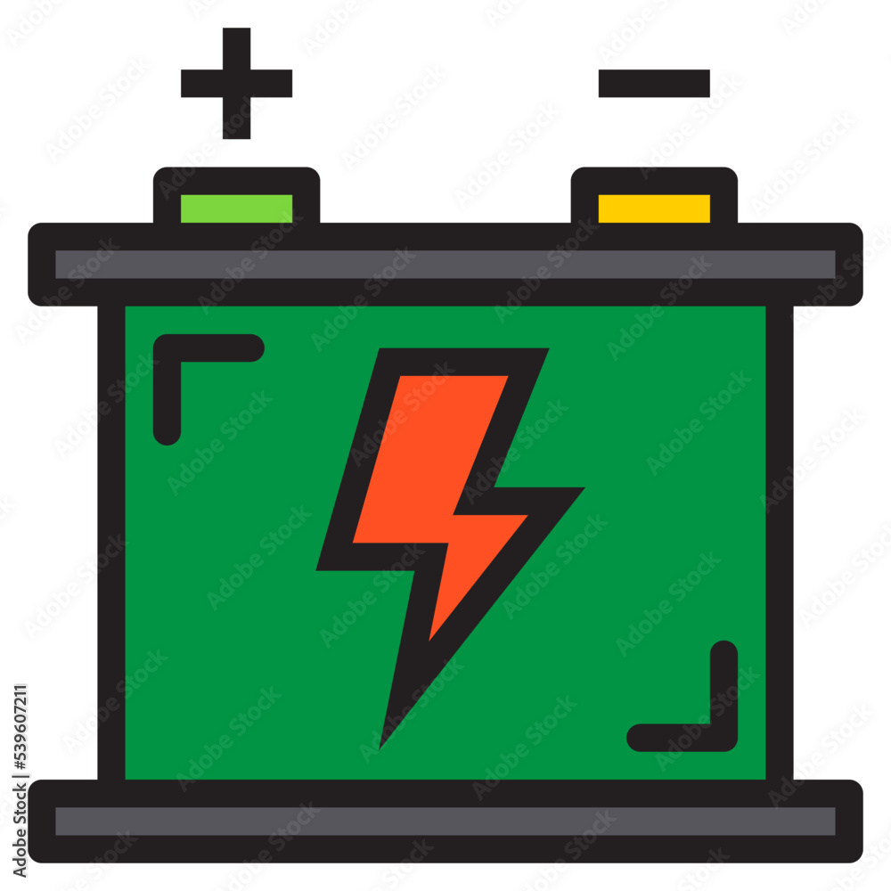 Battery color line style icon Battery color line style icon