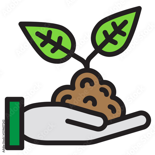 Plant color line style icon