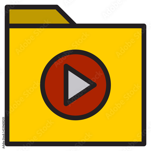 VDO folder color line style icon Free Download VDO folder color line style icon - GFXLoad