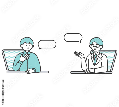 オンライン診療のイメージイラスト素材