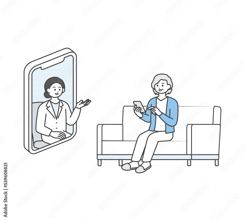 オンライン診療のイメージイラスト素材 オンライン診療のイメージイラスト素材