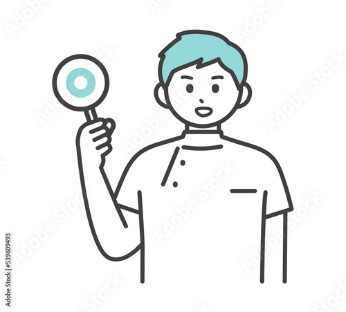 医療従事者がまるの札を持つイラスト素材