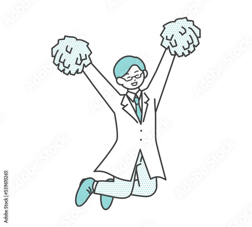 Wallpaper Mural 応援する医療従事者の全身のイラスト素材 Torontodigital.ca