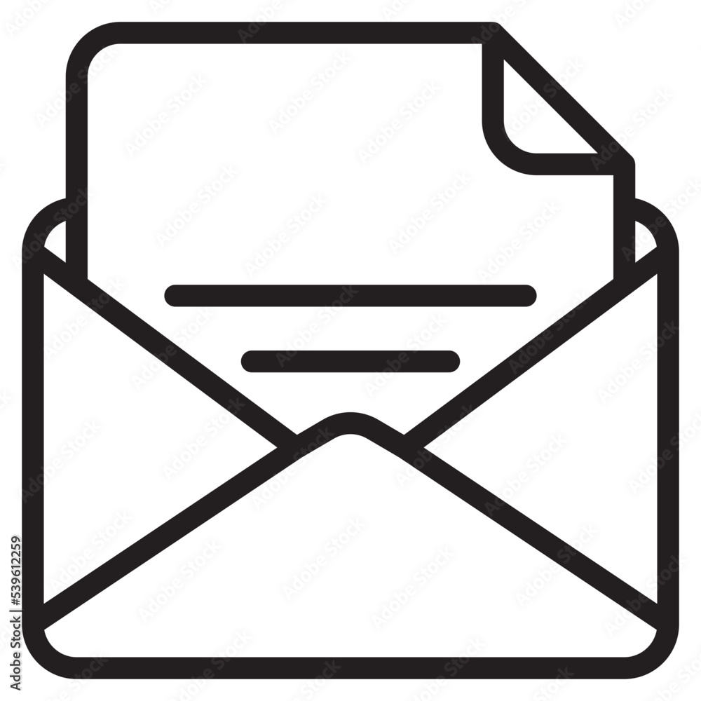 Open Email outline style icon Open Email outline style icon