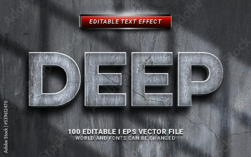 grunge deep 3d text effect with cement texture
