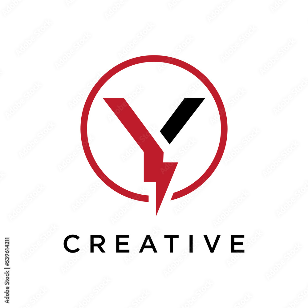 Y Letter With Flash Icon Logo Design Y Letter With Flash Icon Logo Design