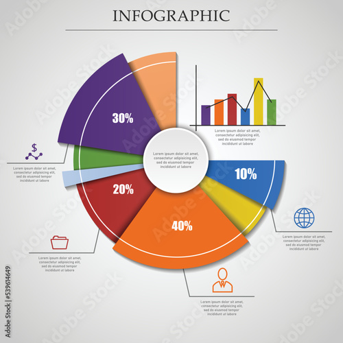 Business pie chart infographic