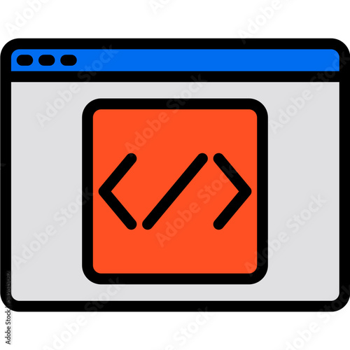 Coding blue outline icon