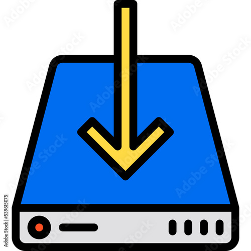 Install blue outline icon