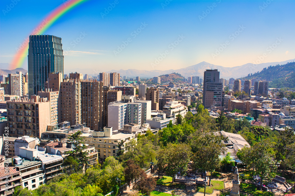 Fototapeta premium チリ・サンチャゴ周辺の都市景観