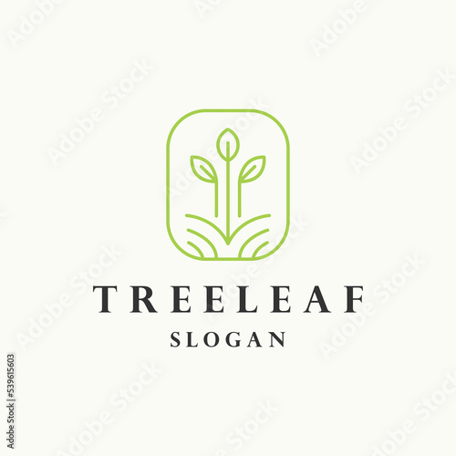 Tree leaf logo icon design template vector illustration