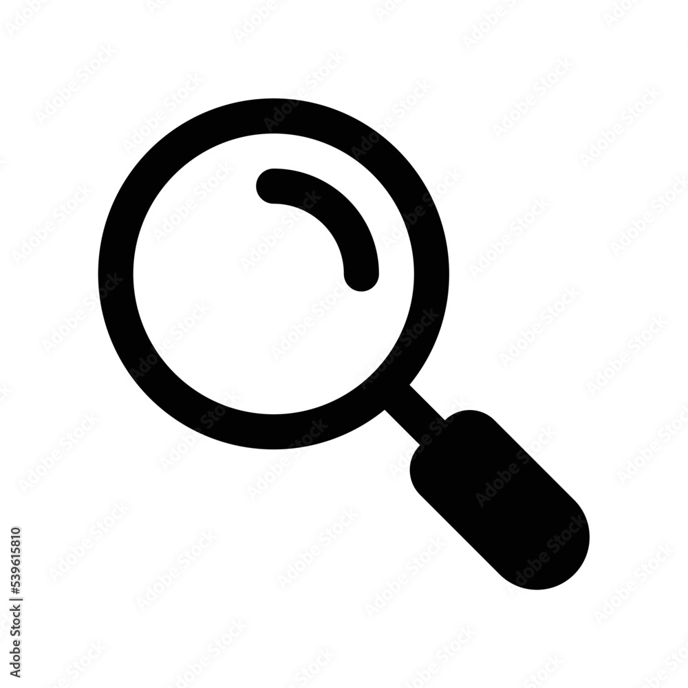 Search icon with magnifying glass in black outline style Search icon with magnifying glass in black outline style