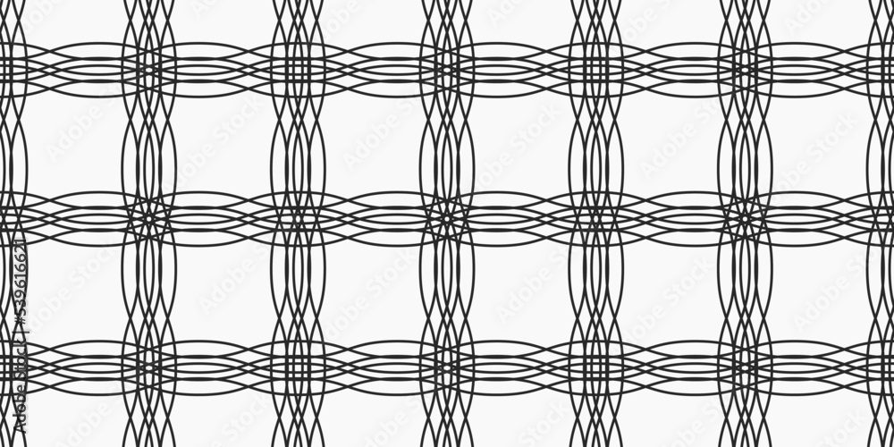 Naklejka premium Grid of wavy lines with empty space inside. Simple vector from wavy lines.