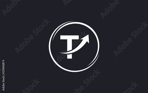 Growth arrow icon and financial circle logo design with the letters and alphabets