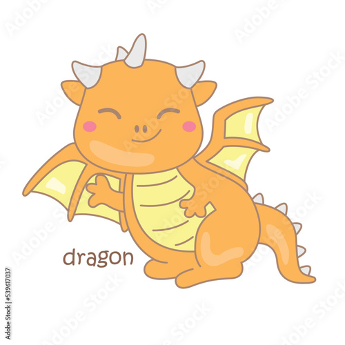 Alphabet D For Dragon Illustration Vector Clipart