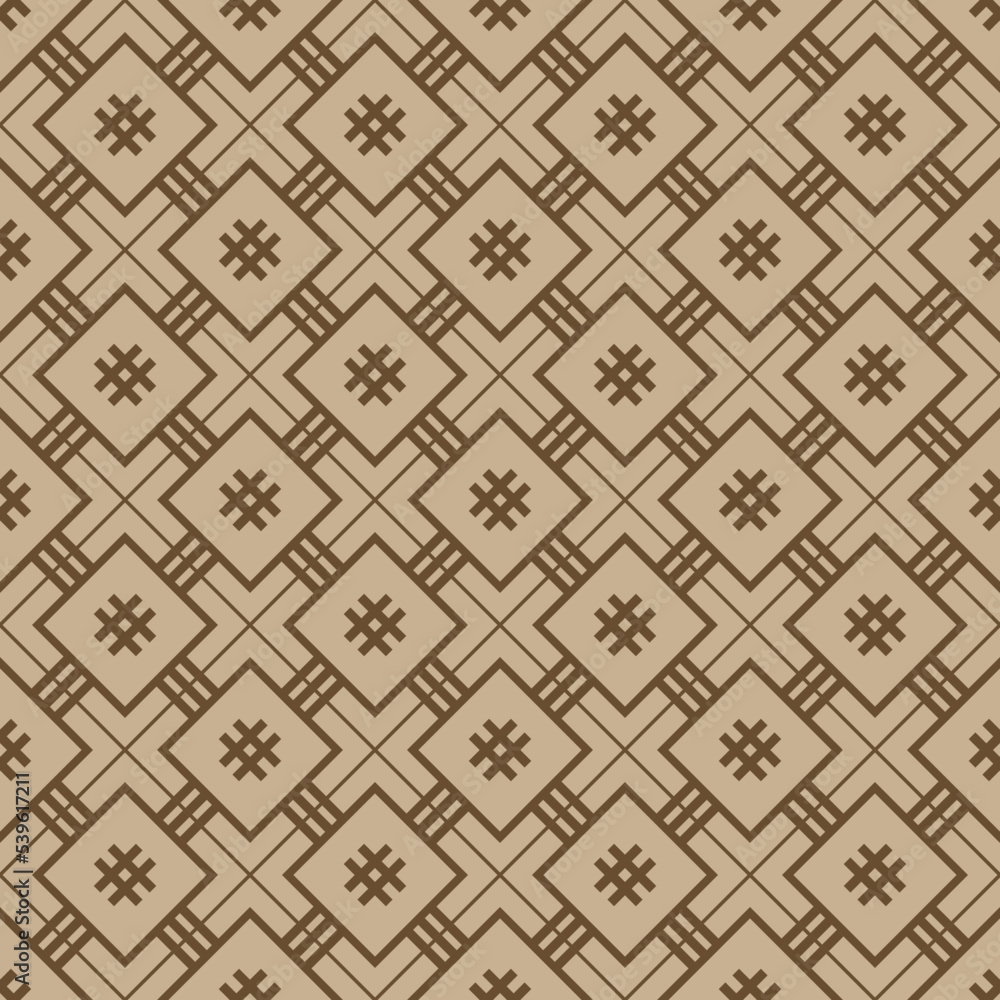 Japanese Diagonal Square Net Vector Seamless Pattern