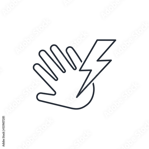 A blow to the hand. Punishment. Consequence warning. Vector linear icon isolated on a white background.