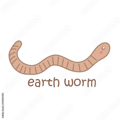 Alphabet E For Earth Worm Illustration Vector Clipart