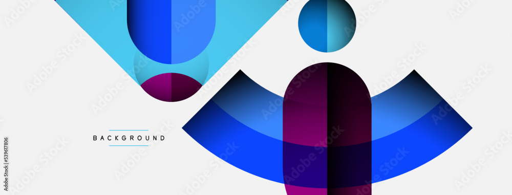 Fototapeta premium Trendy shapes, color minimal design composition, lines and shadows for wallpaper banner background or landing page