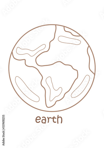 Alphabet E For Earth Coloring Pages A 4 for Kids and Adult