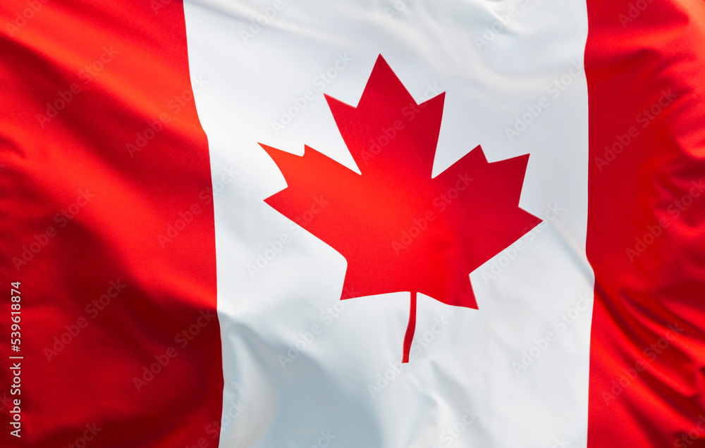 Close up of Canada flag background Close up of Canada flag background