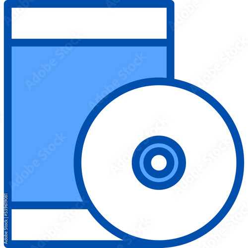 CD blue outline icon