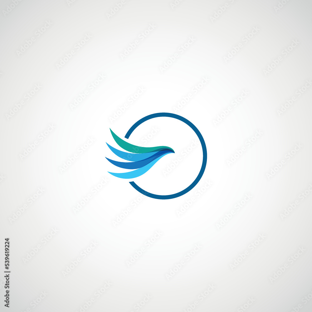 Naklejka premium Bird flying Wings travel abstract logo design template