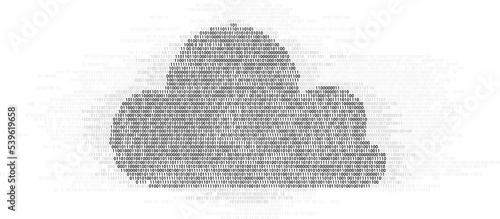 Cloud computing data transformation from pixel. Concept of cloud server, Storage and data