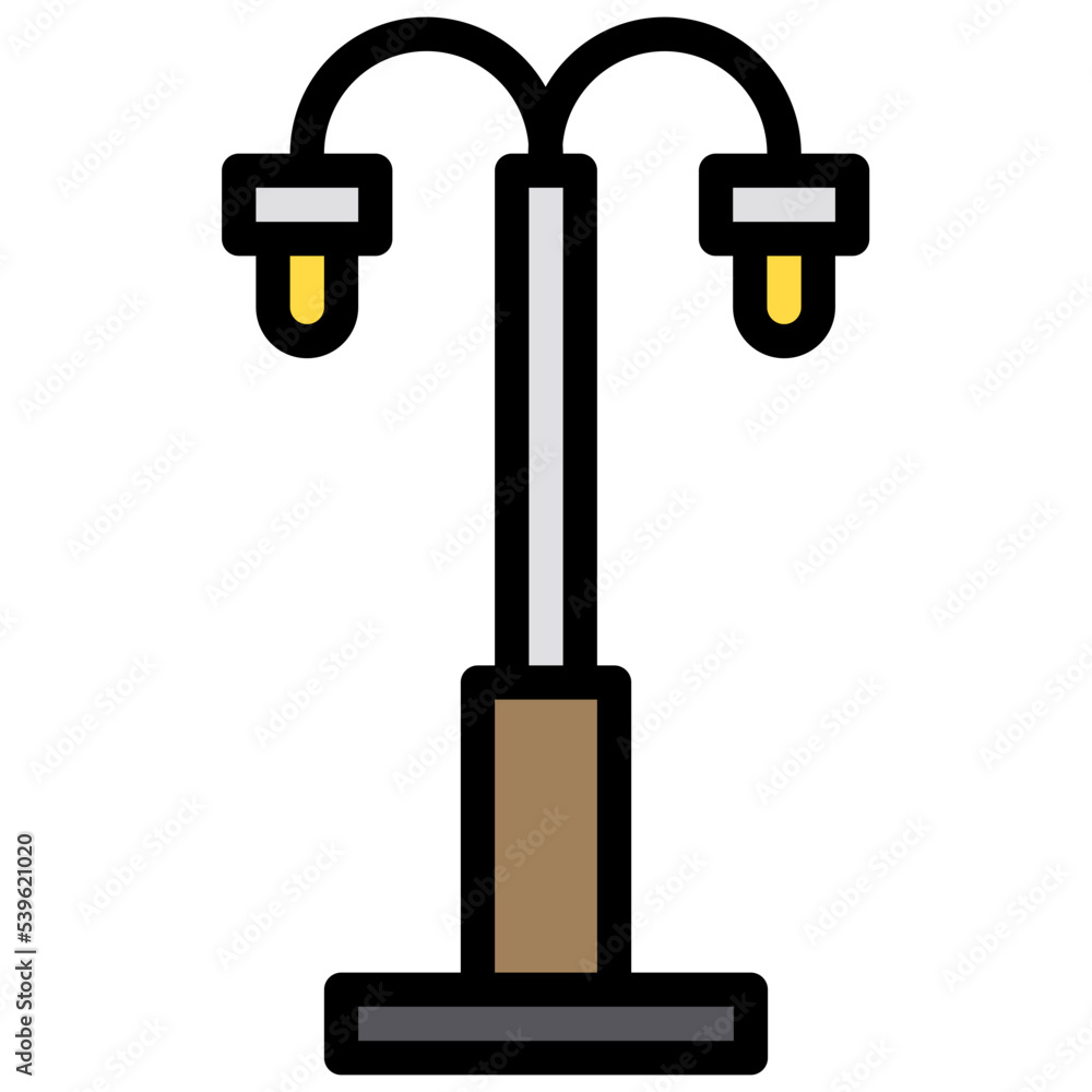 Lamp blue outline icon Lamp blue outline icon