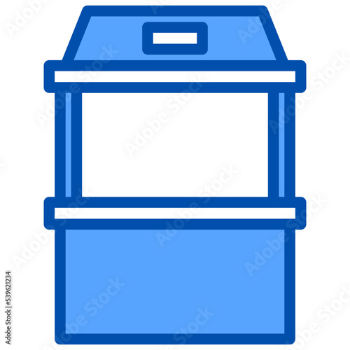 Booth blue outline icon