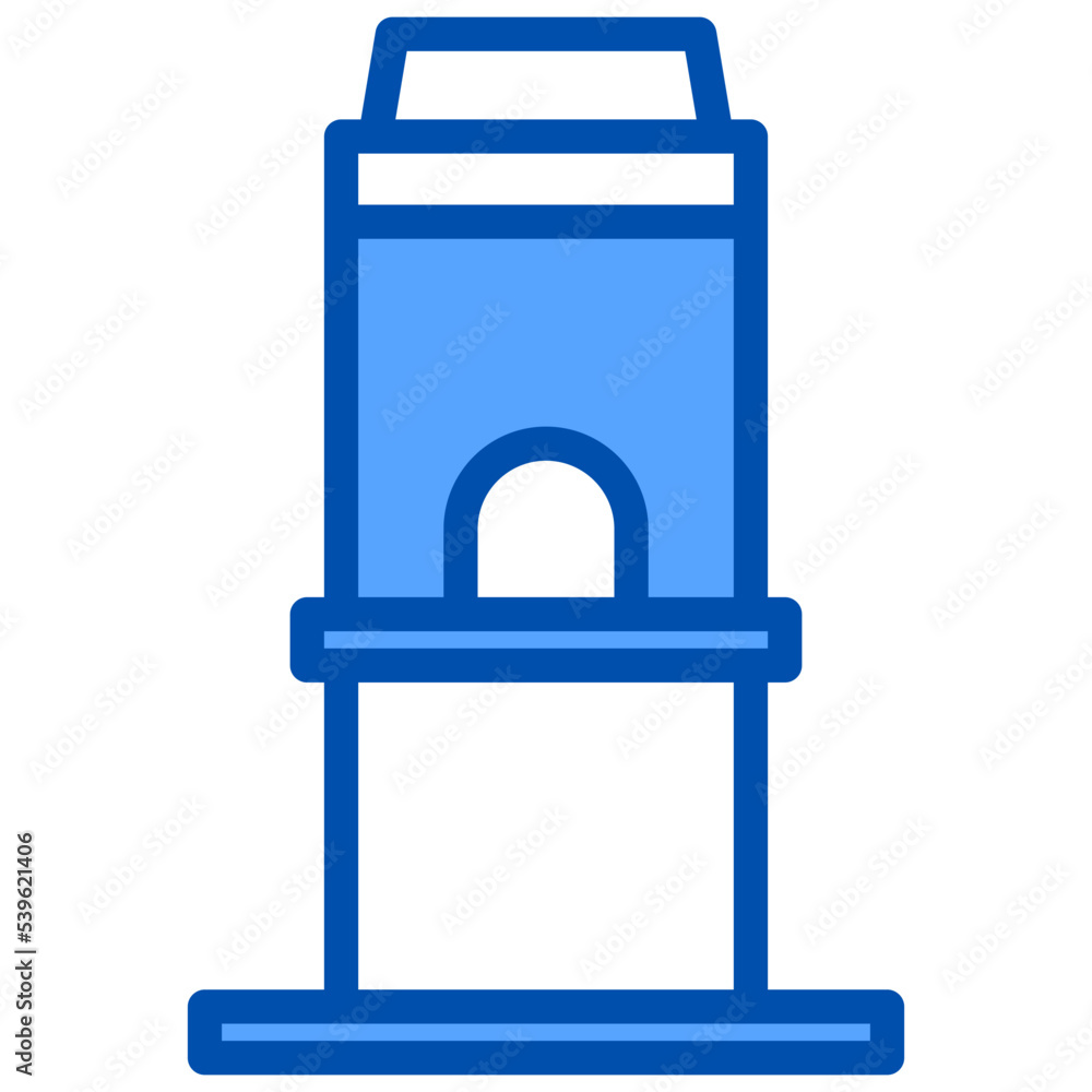 Ticket booth blue outline icon Ticket booth blue outline icon