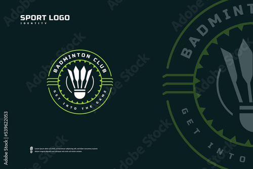 Badminton club logo, Badminton tournament emblems template. Sport team badge vector design