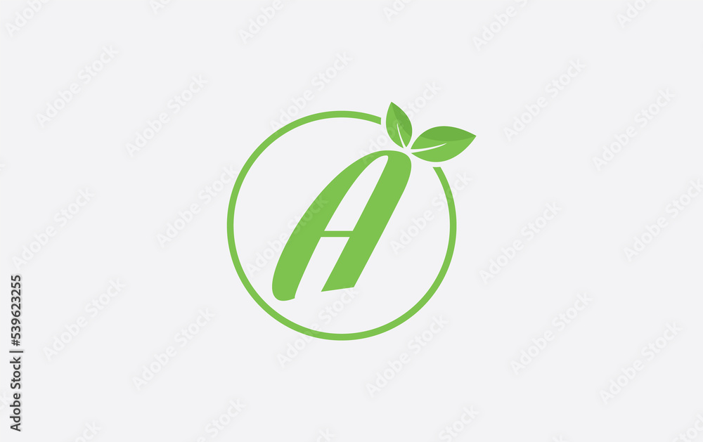 Fresh nature and healthy leaf logo design image with the letter and alphabets. Green leaf and eco logo icon design Fresh nature and healthy leaf logo design image with the letter and alphabets. Green leaf and eco logo icon design