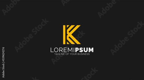Initial Letter K Abstract Simple Minimal Modern Monogram Vector Logo Design